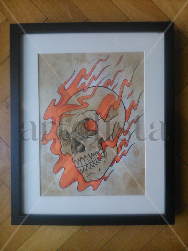 Skull on fire