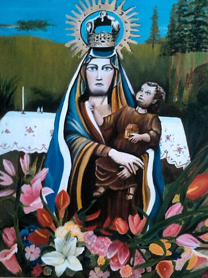 Virgen de Valpeñoso Acrylic Canvas Figure Painting