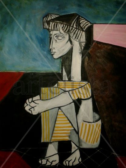 copia jacqueline picasso Oil Canvas Figure Painting