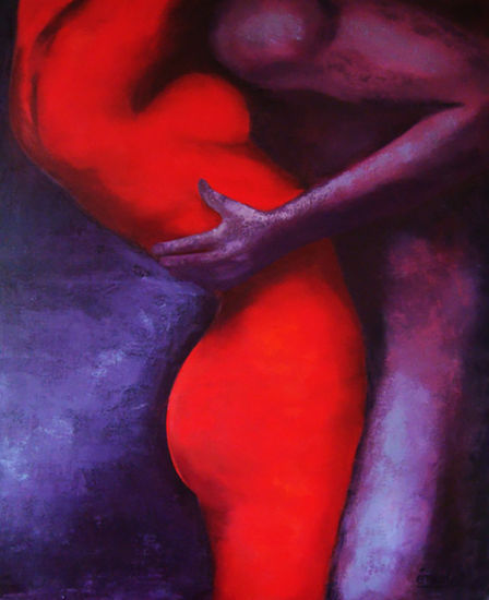 Abrazo 2. Oil Canvas Nude Paintings