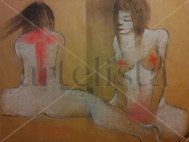 crucifixion Pastel Paper Figure Painting