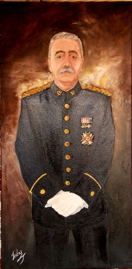 Mi tio..."El Militar" Oil Canvas Portrait