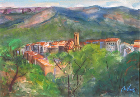 Torroja del Priorat Watercolour