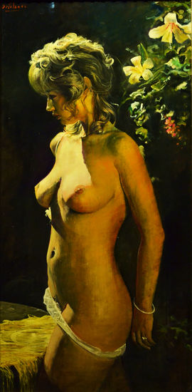 La Belleza al Desnudo Óleo Tabla Desnudos