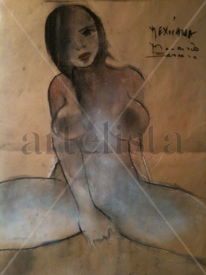 la chica mexicana Mixed media Paper Nude Paintings