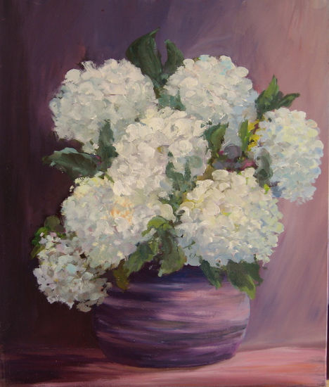 Hortensia Óleo Lienzo Floral