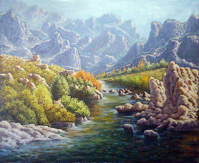 Río de Cazorla Óleo Lienzo Paisaje