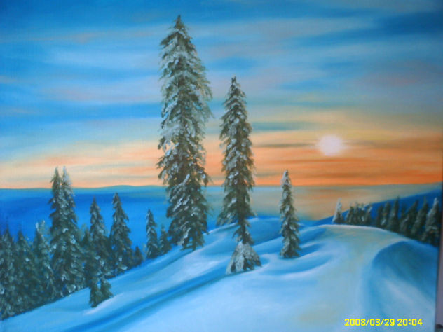amanecer en la nieve