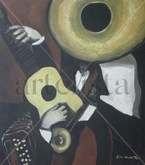 "Instrumental" Oil Canvas Figure Painting