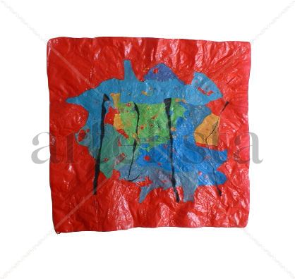 abstraccion sobre rojo