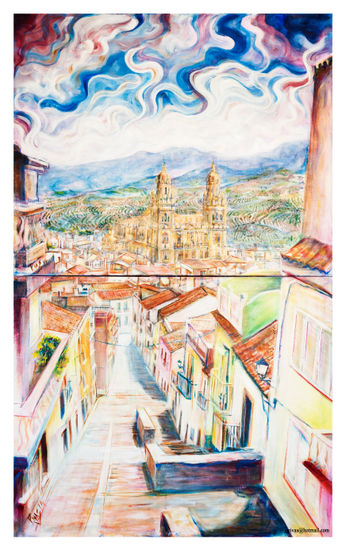 La Catedral desde las faldas del Castillo . Calle Duque Acrylic Canvas Landscaping