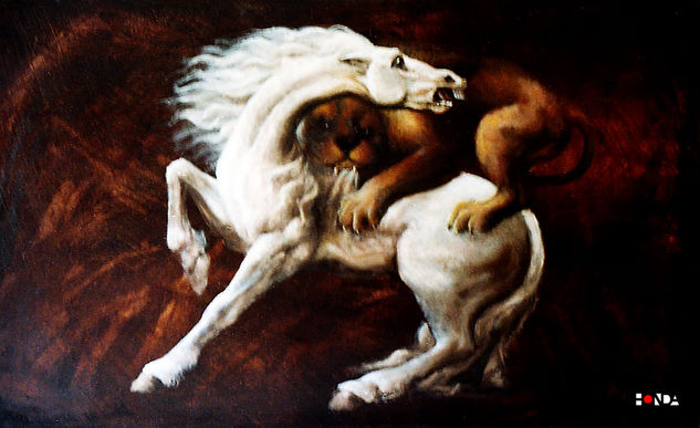 Homenaje a Delacroix Oil Canvas Animals