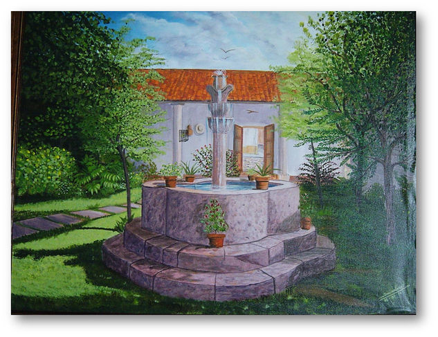 LA PILA DEL PATIO Acrylic Canvas Landscaping