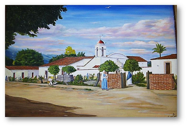 IGLESIA. DE LAS MONTAÑAS Acrylic Canvas Landscaping