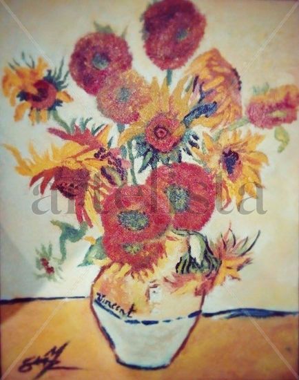 Los Girasoles Oil Canvas Floral Painting