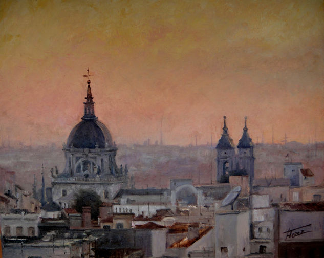 Tejados de Madrid. La Almudena Oil Canvas Landscaping