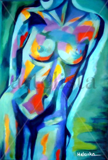 "Charmed night" Acrylic Canvas Nude Paintings