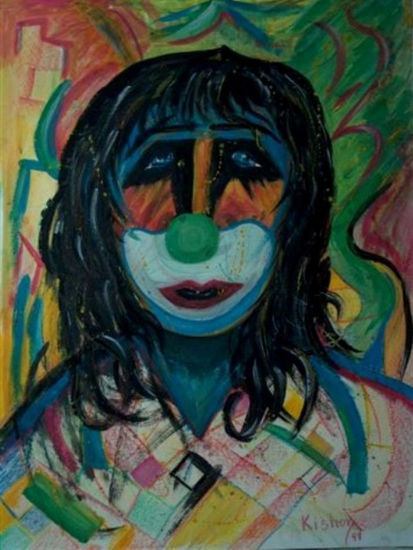 Payaso I Oil Card Portrait