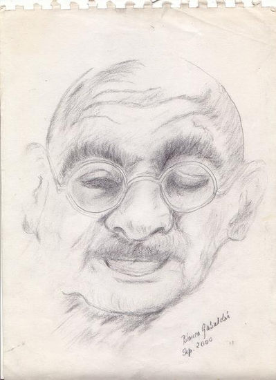 Mahatma Gandi Charcoal