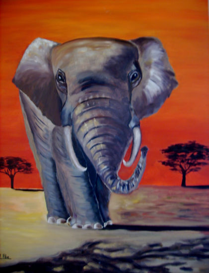 Africa Oil Canvas Animals