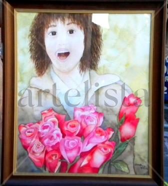 Niño con flores
