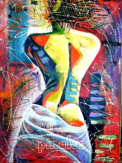 mujer en extasis Acrylic Canvas Nude Paintings