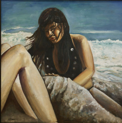 Sara en la playa