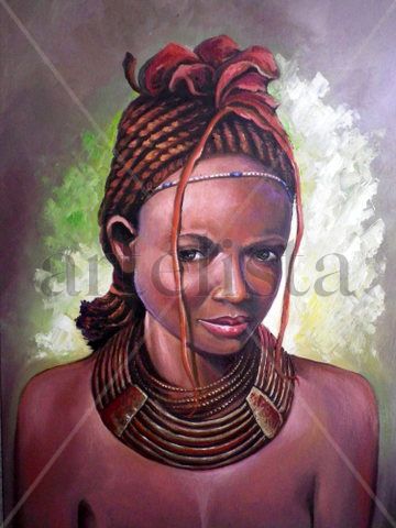 LA  AFRICANA Óleo Lienzo Figura