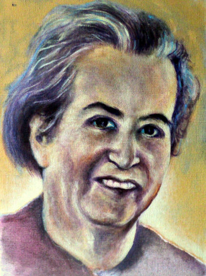 Gabriela Mistral Oil Canvas Portrait