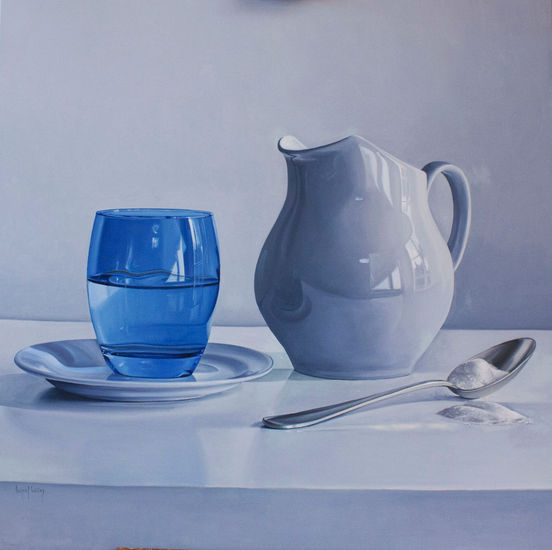 Vaso azul Oil Canvas Still Life Paintings