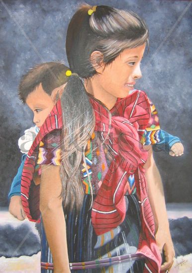 Hermanos Oil Canvas Figure Painting