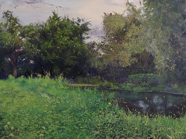 Olhovka river. Luhansk Oil Canvas Landscaping