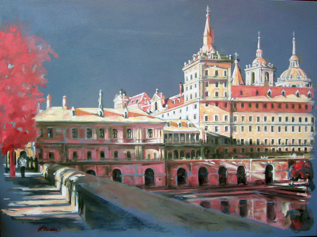 Tardes de El Escorial I. Oil Panel Landscaping