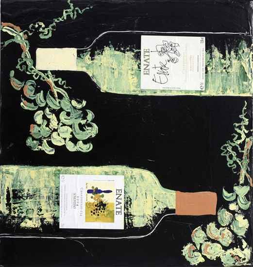 chardonnay Mixed media Canvas Still Life Paintings