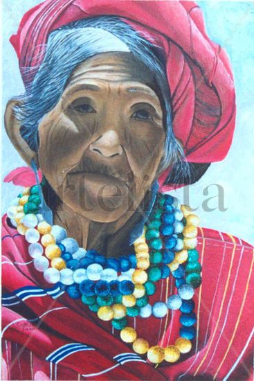 India maya Oil Canvas Portrait