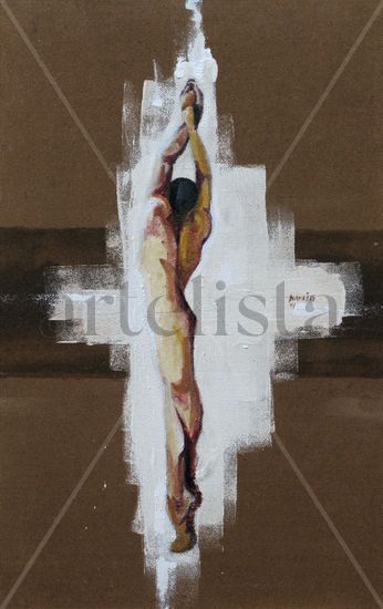 VERTICAL ESTUDIO Oil Panel Figure Painting