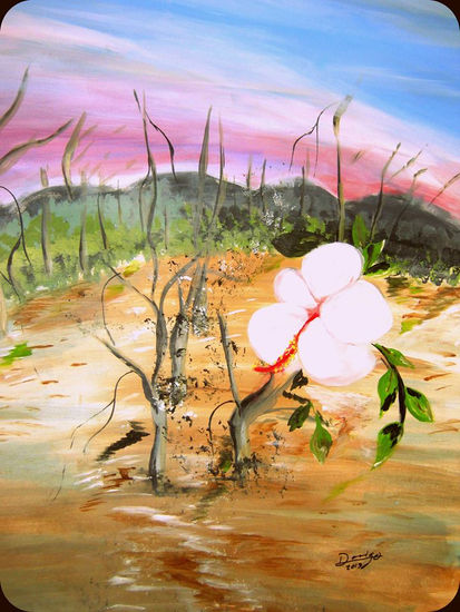 FLOR EN EL DESIERTO Acrylic Card Landscaping