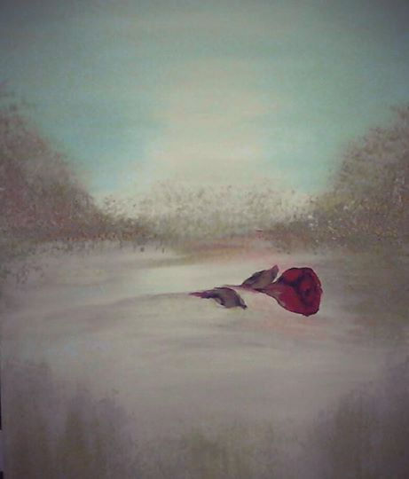 ROSA EN EL DESIERTO Acrylic Canvas Landscaping