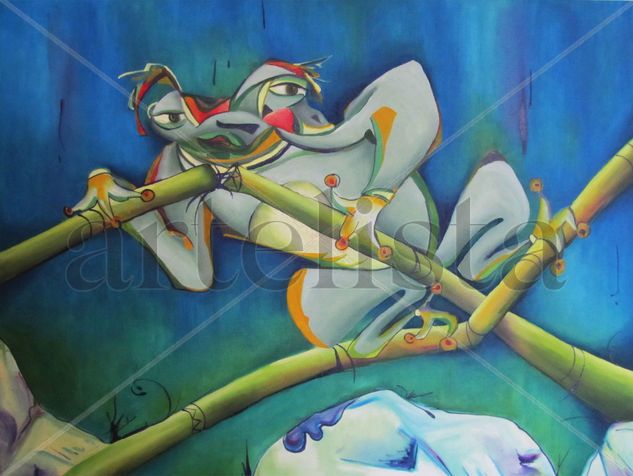 Mangosta Caching Oil Canvas Animals