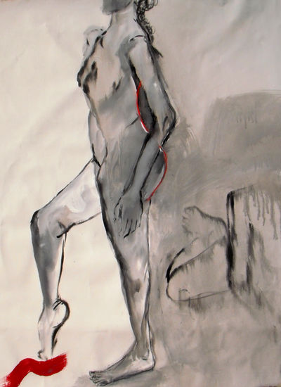 Animarse Mixed media Textile Nude Paintings