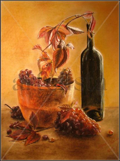 El fruto de la uva Pastel Card Still Life Paintings