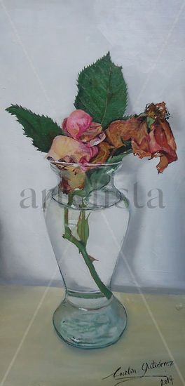 Marchitas Oil Panel Floral Painting