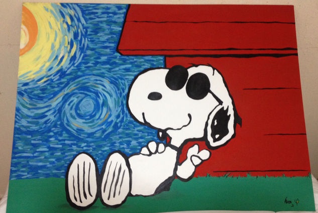 Snoopy Hippie Acrílico Tabla Otros