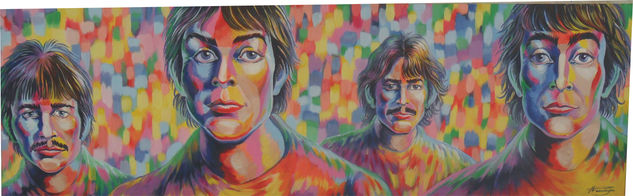 Beatles. Acrylic Canvas Figure Painting