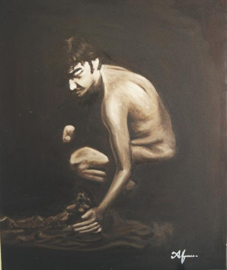 Umildad Oil Textile Figure Painting