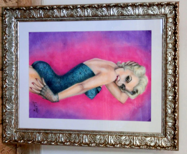 Marilyn Pin Up Style Pastel Papel Retrato