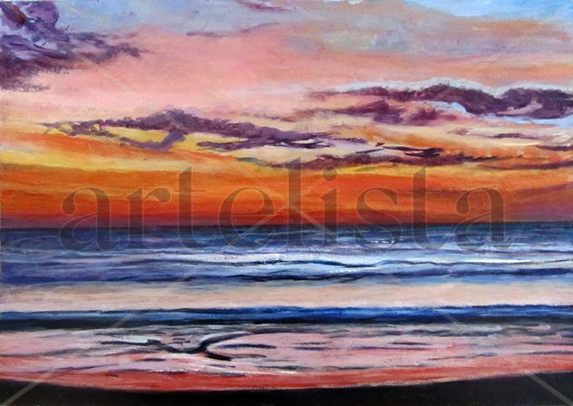 Noche de Playa Acrylic Panel Marine Painting