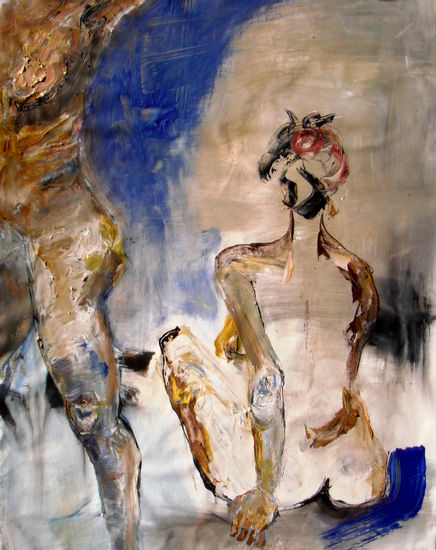 Preparandome Mixed media Textile Nude Paintings