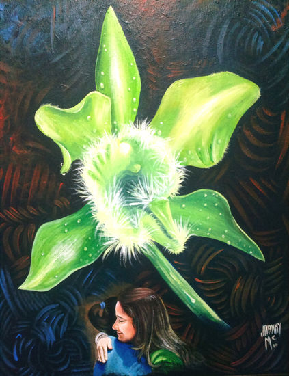 Orquídea brassavola digbyana Acrylic Canvas Floral Painting