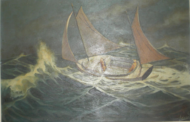 Sin título Oil Panel Marine Painting